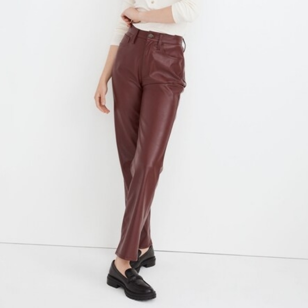 Madewell The Perfect Vintage Straight Jean: Faux Leather Edition